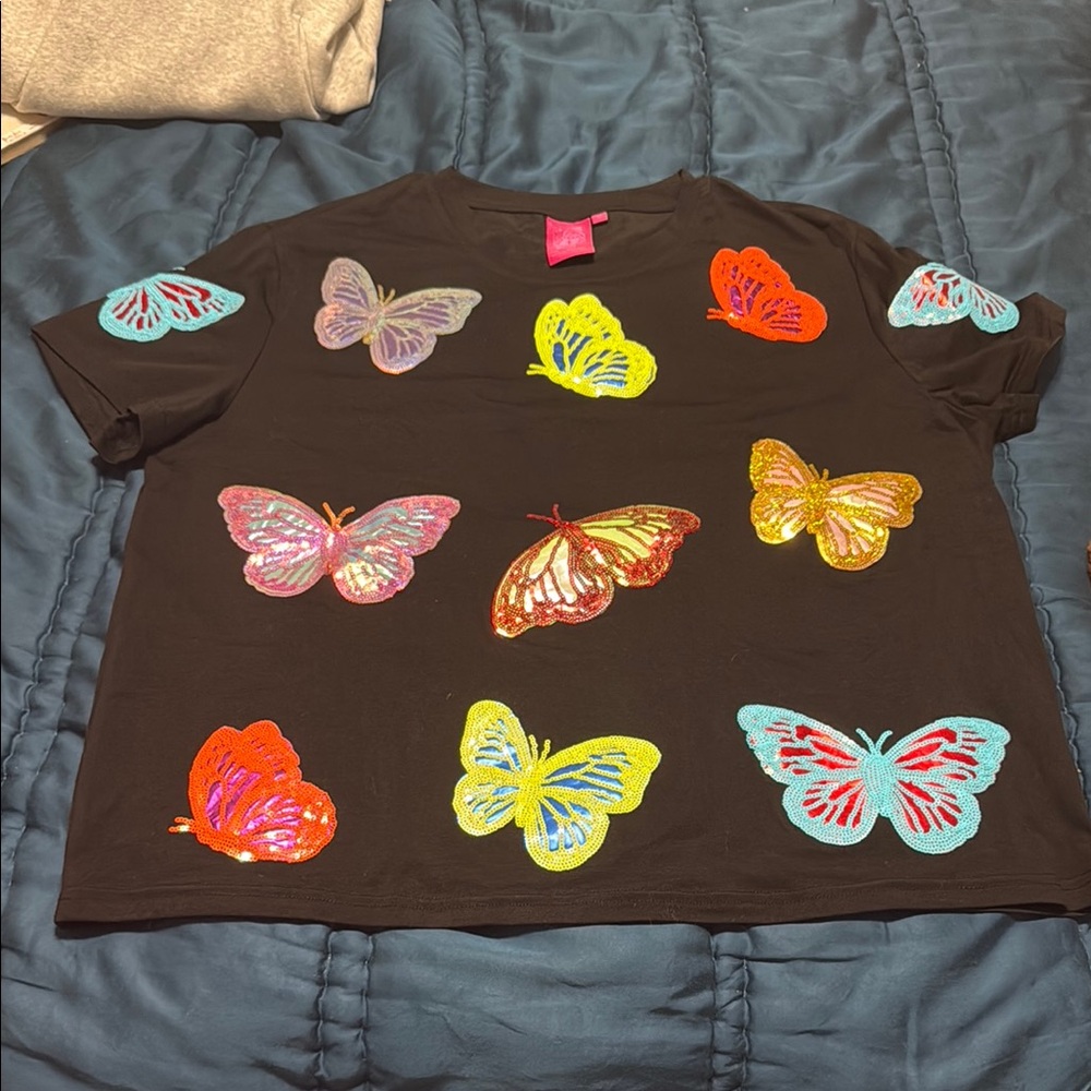 Queen of Sparkles Butterfly Sequin T-Shirt